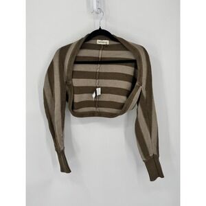 NICHOLAS Striped Knit Bolero Shrug Cropped Cardigan Sweater XS